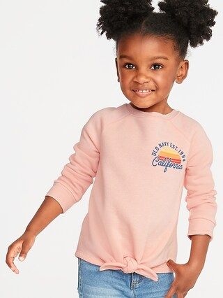 Relaxed Logo-Graphic Tie-Front Sweatshirt for Toddler Girls | Old Navy US