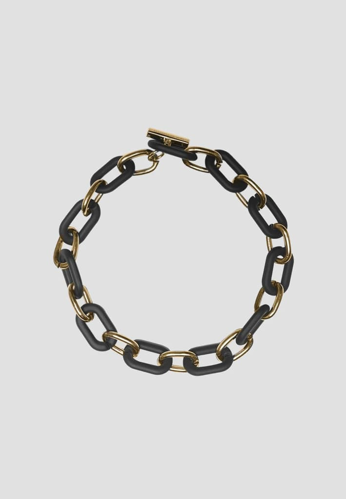 Matte & Gold Necklace - Black | Maniere De Voir