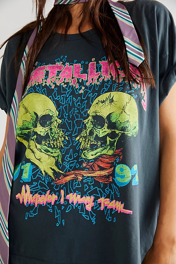 Metallica Wherever I Roam Merch Tee by Daydreamer at Free People, Black, XS | Free People (Global - UK&FR Excluded)