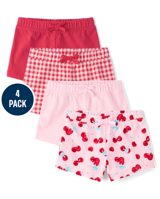 Toddler Girls Print Shorts 4-Pack - pink | The Children's Place