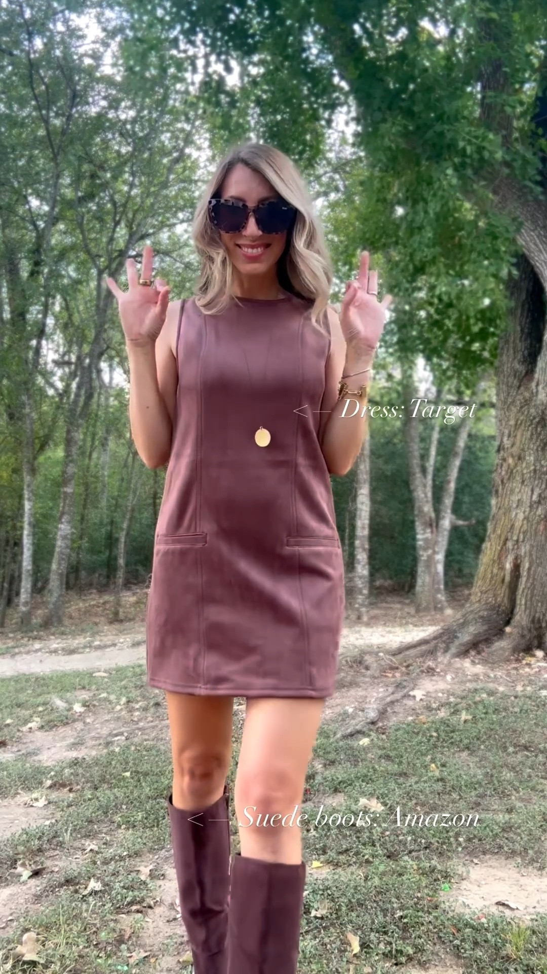 This dress is soo good! Wearing XS. It’s so comfortable and soft. Zips up the back. Could be worn so many different ways - fall date night, country concert, game day outfit, thanksgiving outfit. Also these brown suede boots are Amazon and are so comfortable! They run tts. suede dress, brown suede dress, fall family photos dress. Callie Glass 

#LTKSeasonal #LTKFindsUnder100 #LTKFindsUnder50