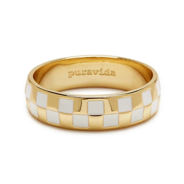 Women's Pura Vida Checkerboard Ring Gold | Scheels