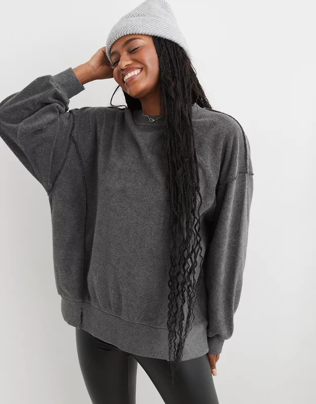 Aerie The Chill Cozy Crew Sweatshirt | Aerie