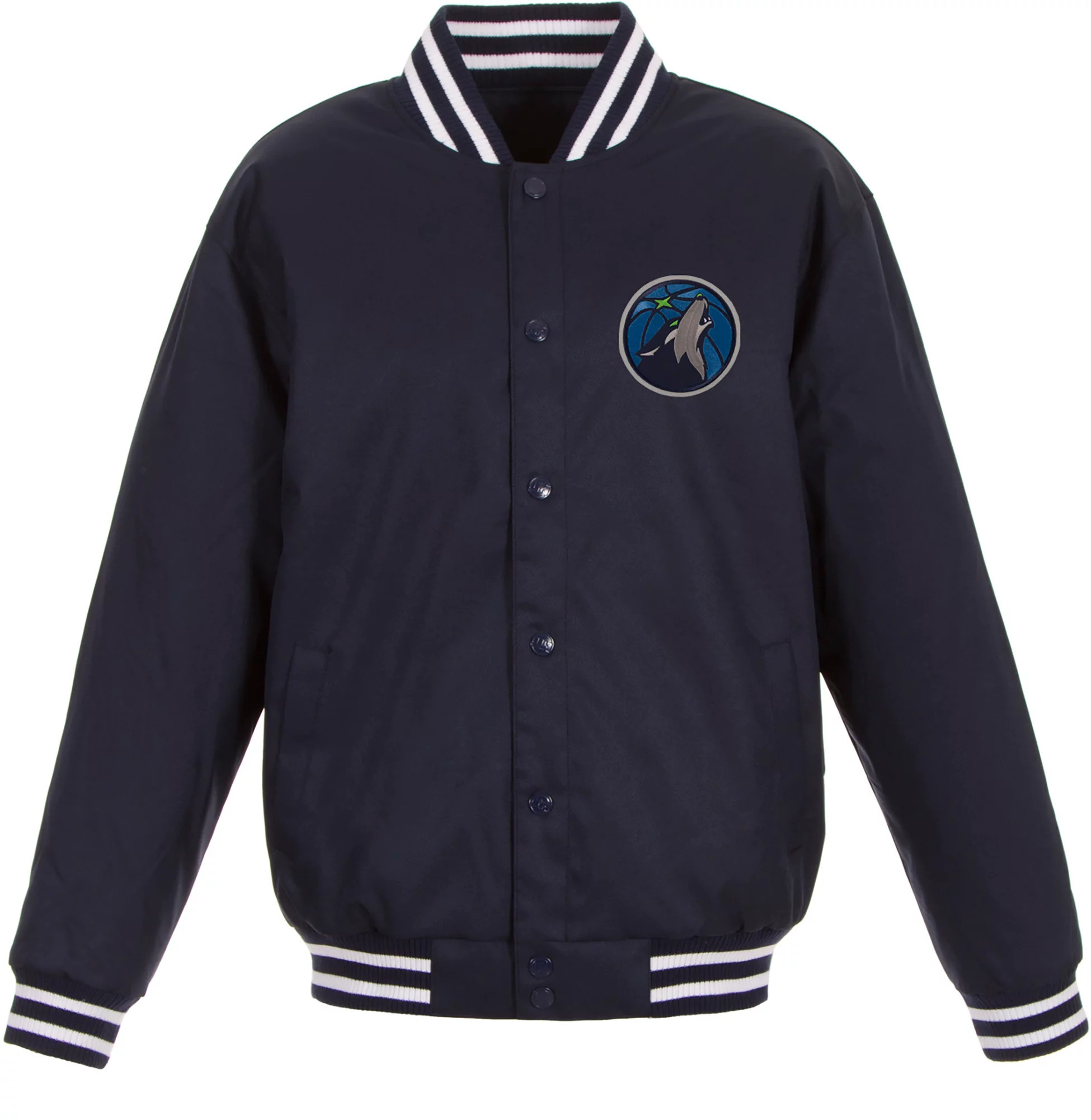 JH Design Men's Minnesota Timberwolves Navy Twill Jacket, Small, Blue | Dick's Sporting Goods