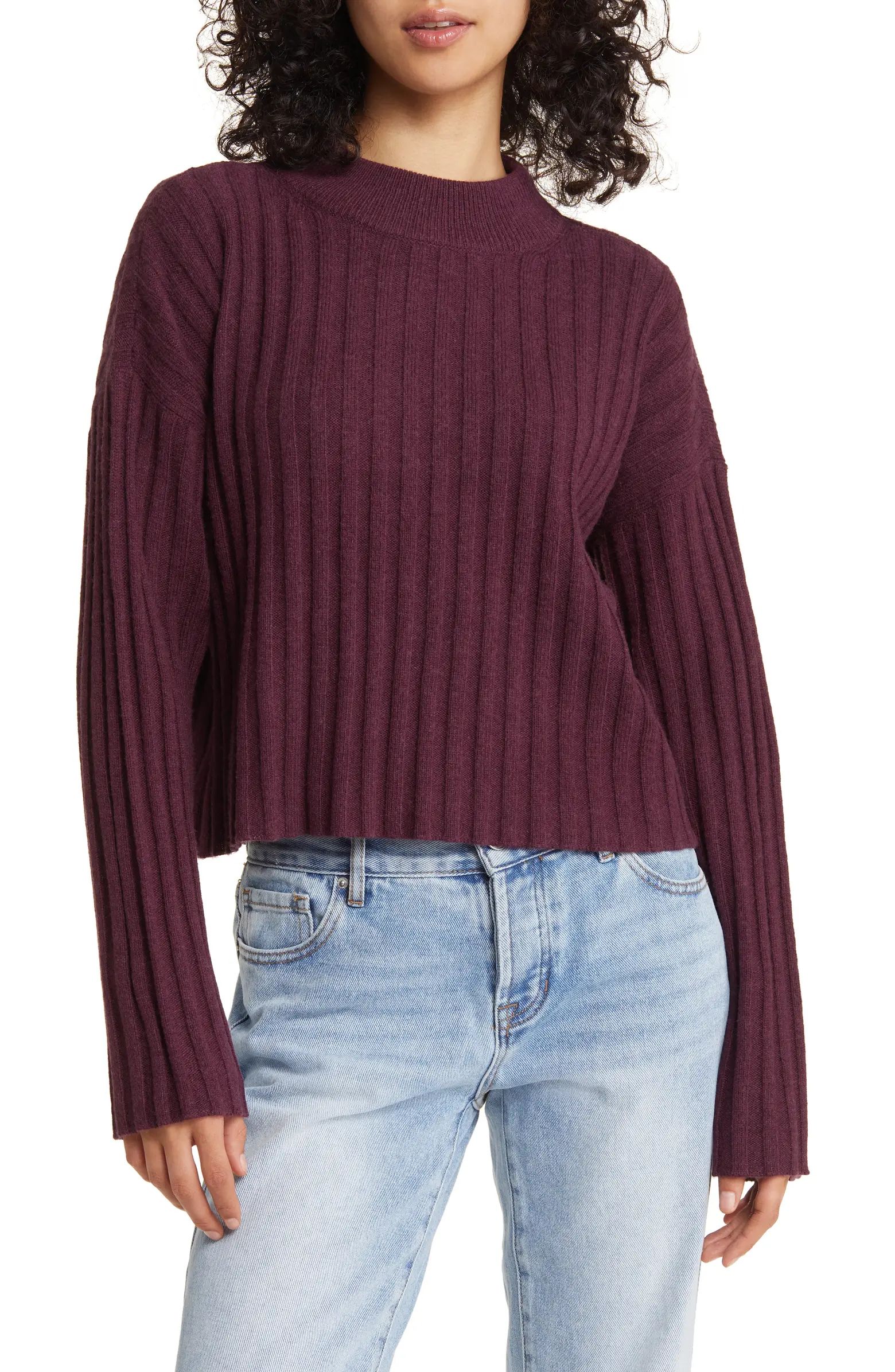 Mock Neck Crop Sweater | Nordstrom