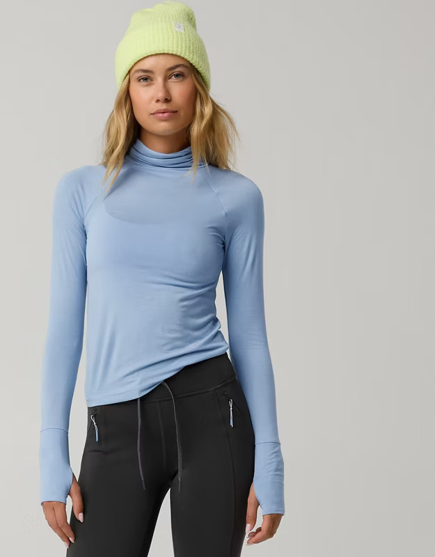 OFFLINE By Aerie Thumbs Up Long Sleeve Turtleneck Shirt | Aerie