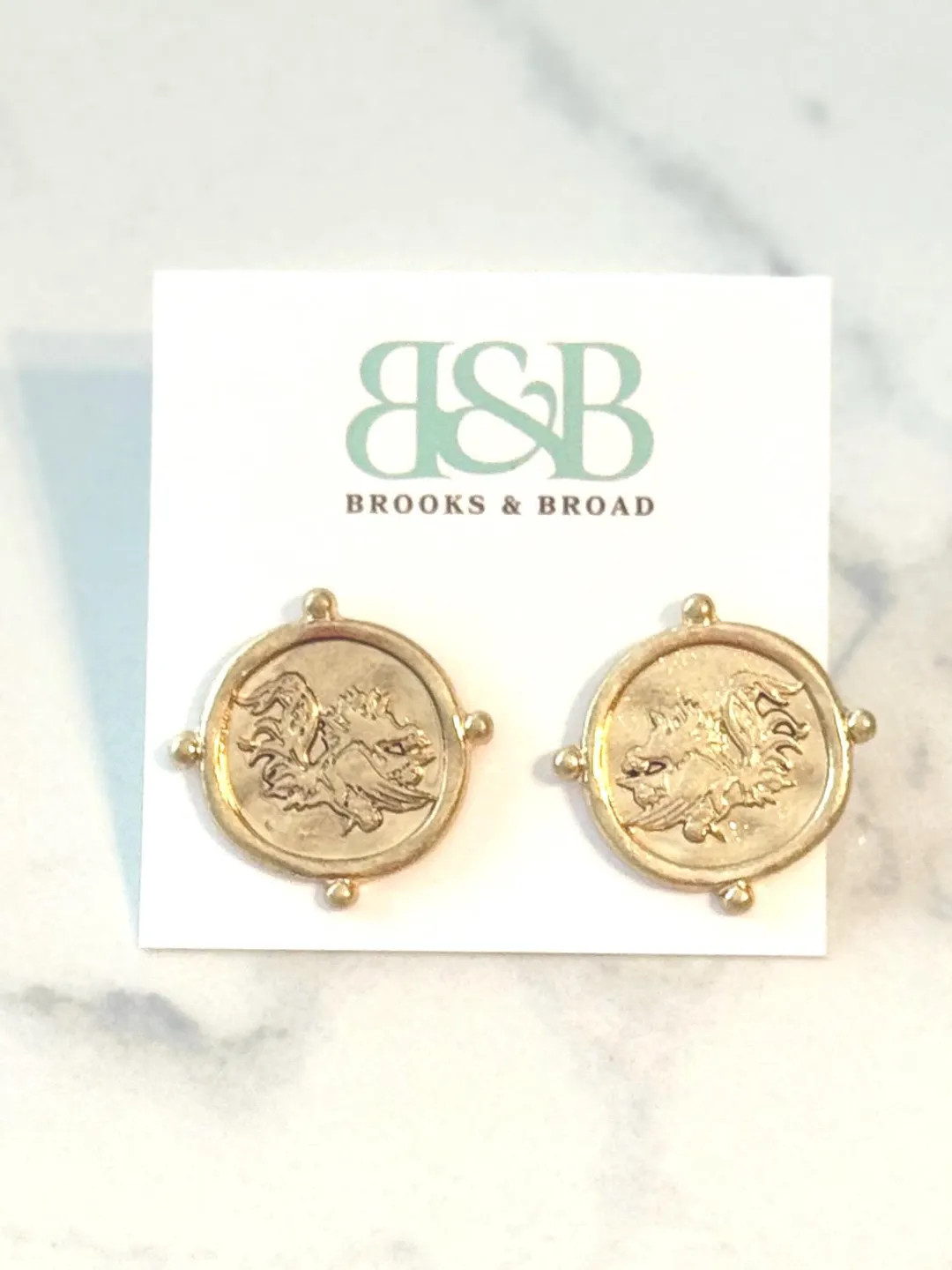 Hammered Gold Gamecock Earrings - Etsy | Etsy (US)