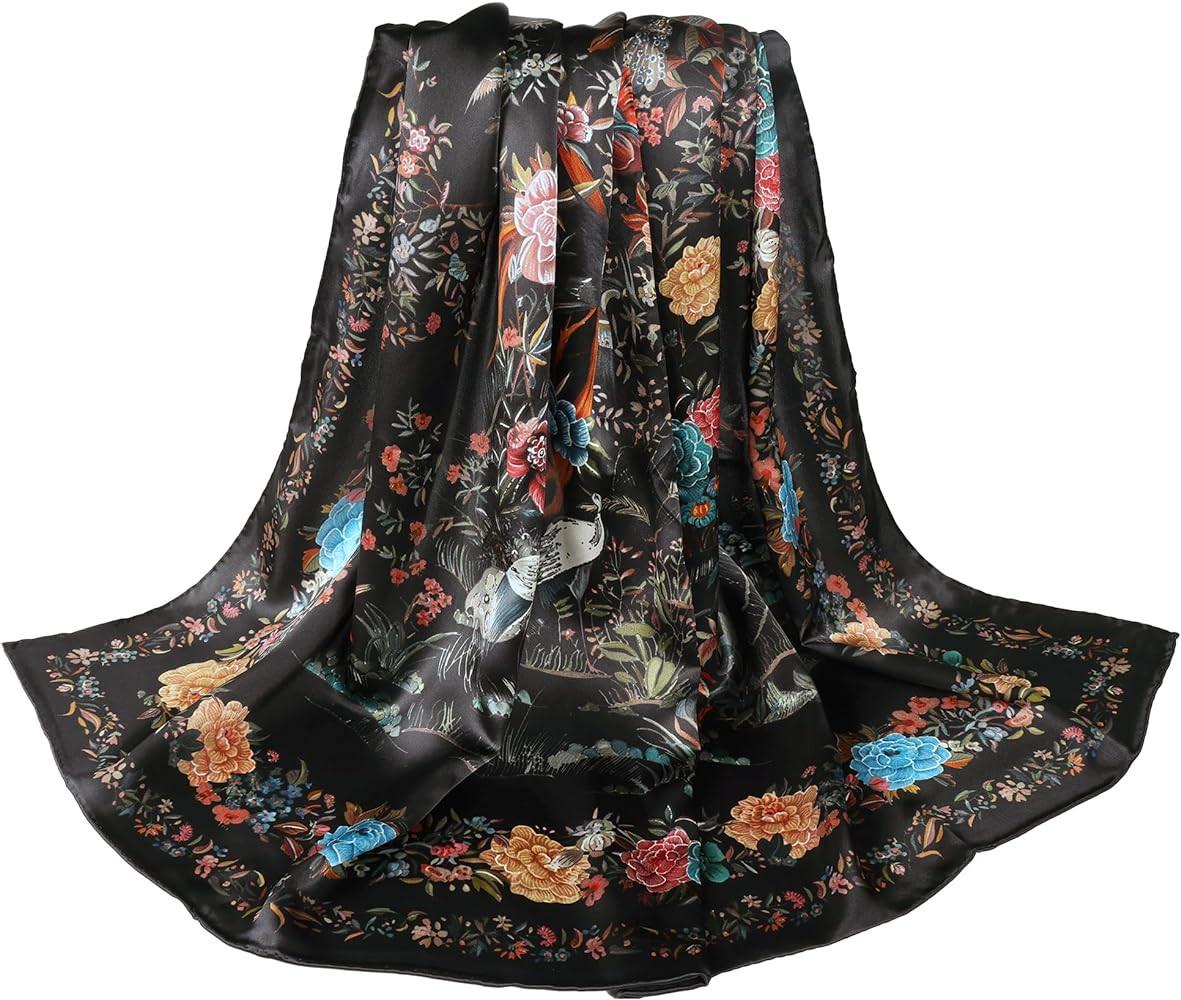 MEISEE 100% Pure Mulberry Silk Scarf 43”*43” Large Square Lightweight Headscarf Women’s Hai... | Amazon (US)