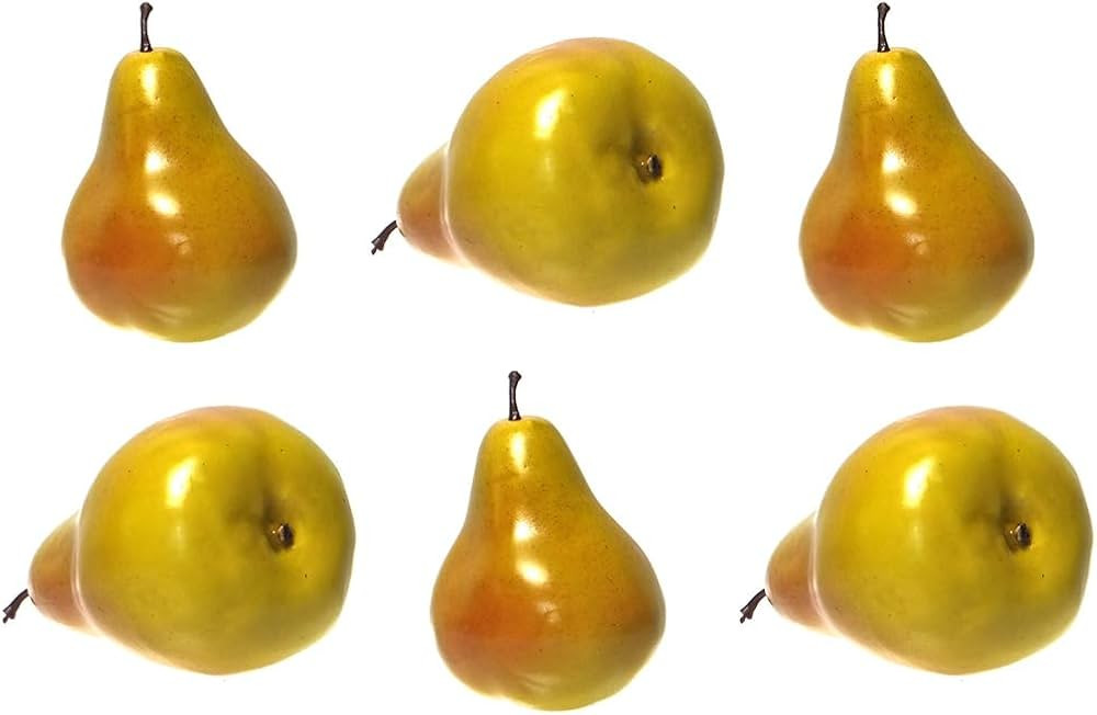 Vasefill 6-Pack Artificial Green Red Pear Plastic Pears Fruit Six Pieces Fake Pera | Amazon (US)