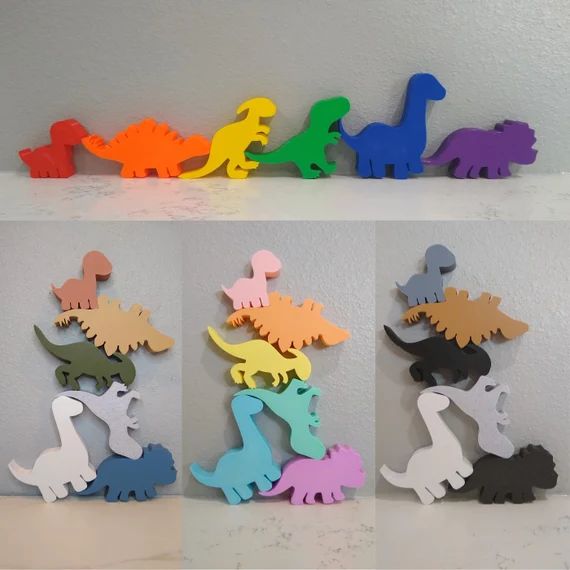 Dinosaur Toy Set / Stacking Blocks / Montessori Toy / 6-12 | Etsy | Etsy (US)