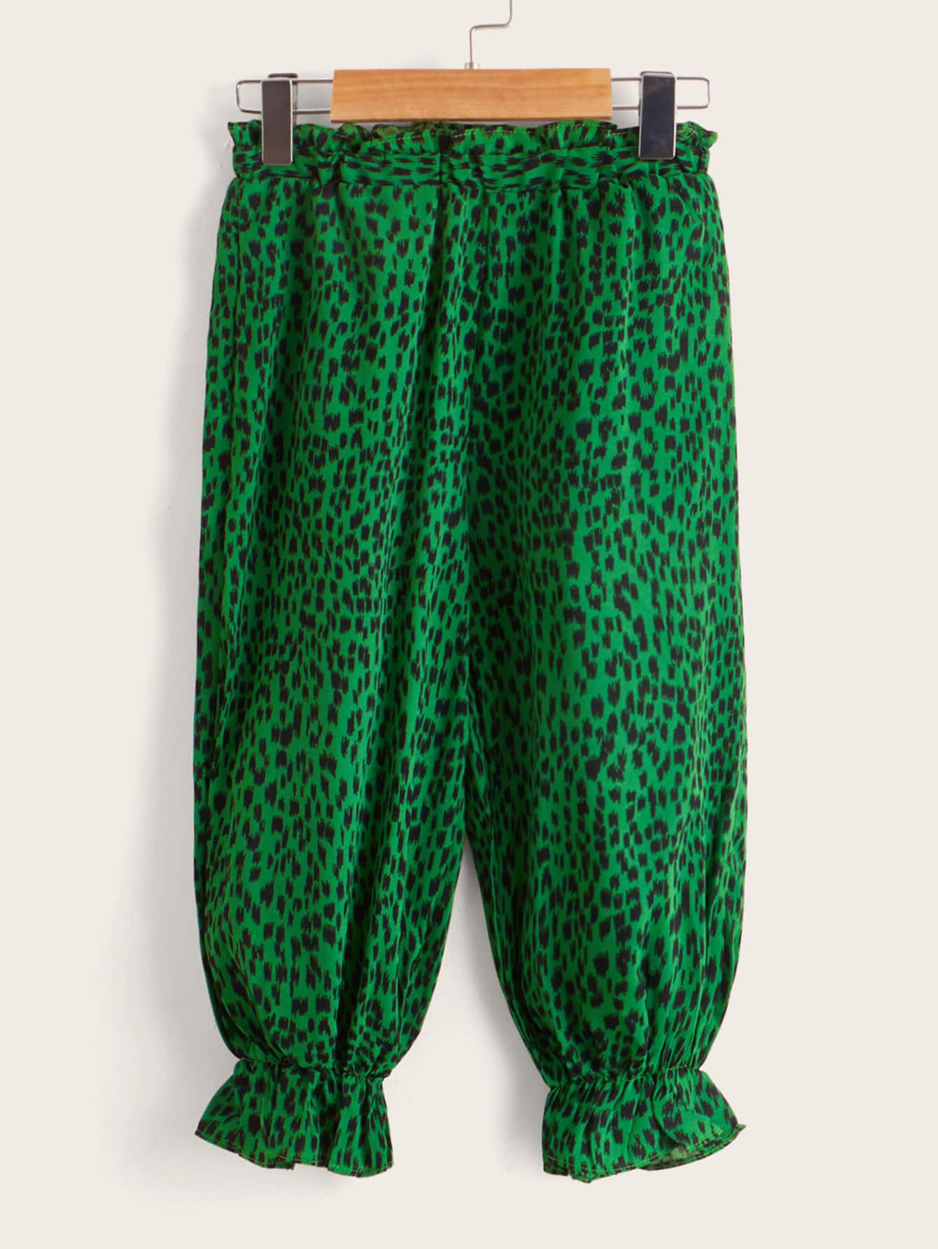 SHEIN Toddler Girls Allover Print Ruffle Hem Pants | SHEIN