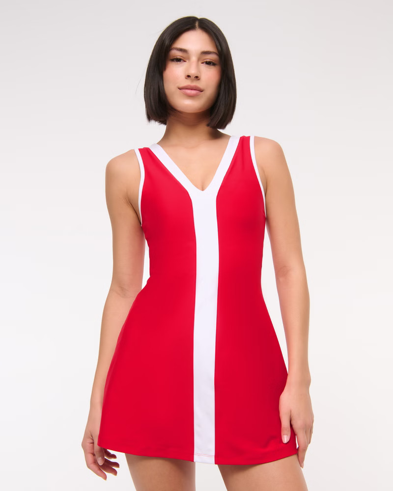 YPB sculptLUX V-Neck Mini Dress | Abercrombie & Fitch (US)
