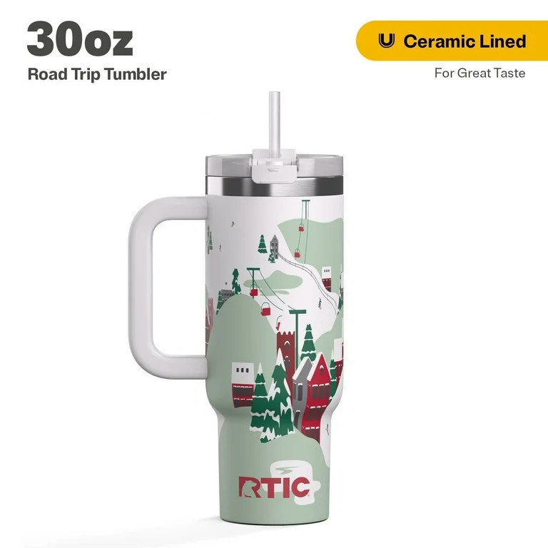 RTIC 30 oz Ceramic Lined Road Trip Tumbler, Leak-Resistant Straw Lid, Christmas, Holiday, Apres S... | Walmart (US)