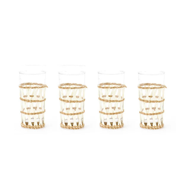 Island Wrapped White Ice Tea Glasses | Cailini Coastal