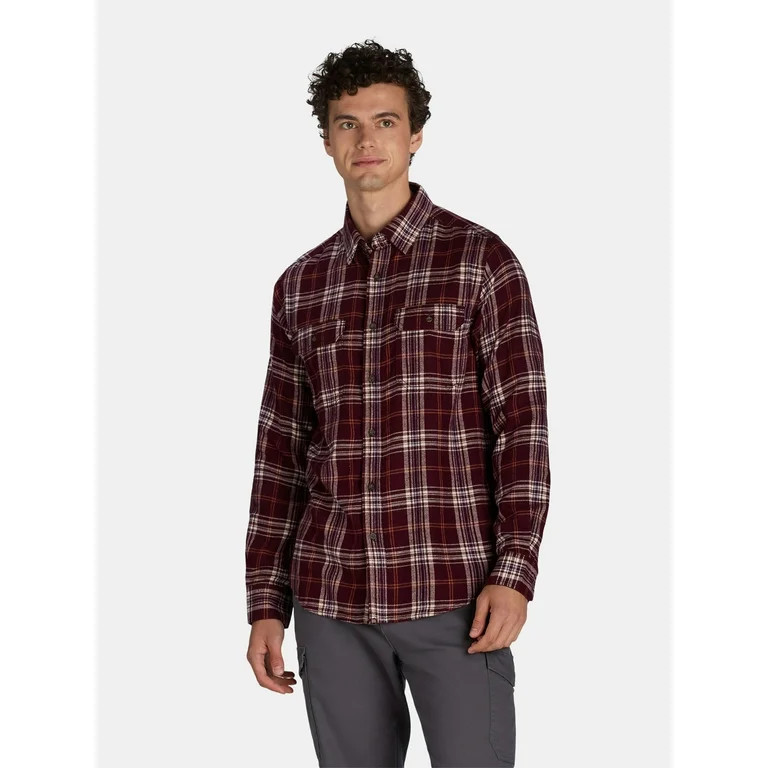George Men's and Big Men's Flannel Shirt with Long Sleeves, Sizes XS-3XLT | Walmart (US)