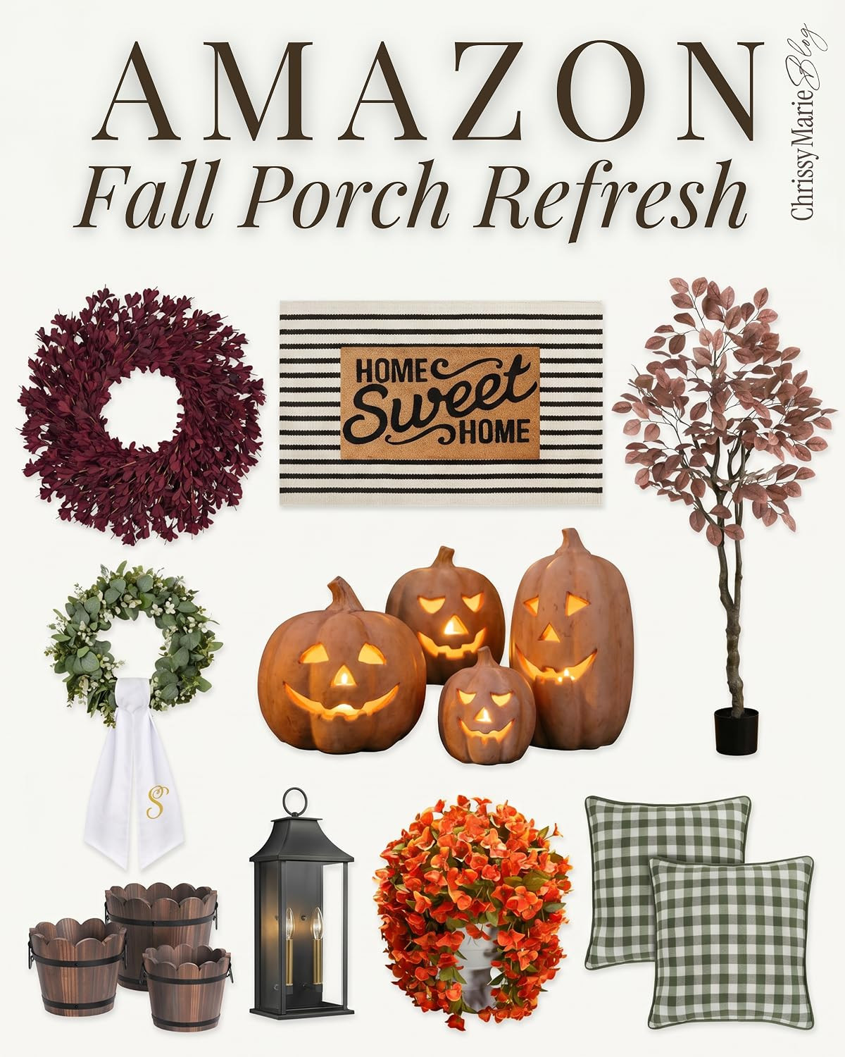 Amazon fall porch refresh finds for when you want the front door to look seasonal, but not like a pumpkin patch moved in. Easy pieces, cozy layers, and just enough fall to make it look like you had a plan. 

 #LTKmomlife #LTKSeasonal #LTKHome