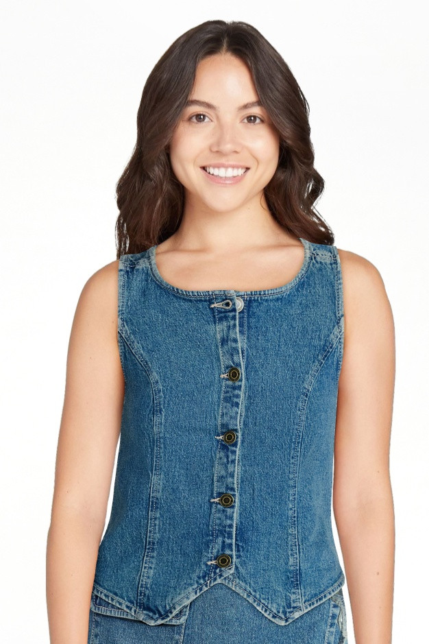 No Boundaries Cropped Denim Vest, Women’s XXS-XXL | Walmart (US)