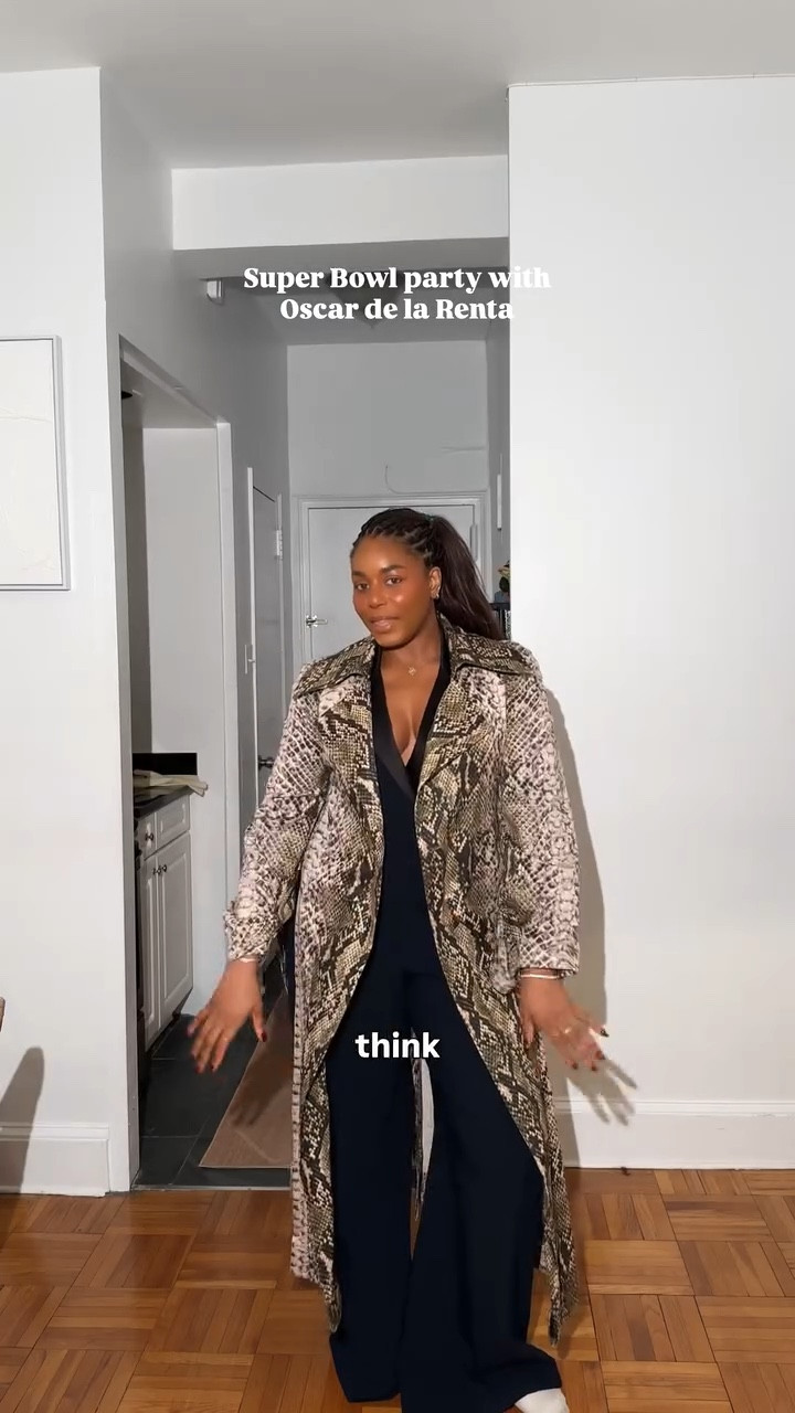 Going to watch the Super Bowl with Oscar de la renta! Wearing the chicest snakeskin trench coat along with navy tailored vest and tailored trouser. Linking a few similar options below for you to shop! … For more links to date night outfits, accolade crew neck pullover, romantic knits, pegasus premium running shoe, patterned tights, brooch, lace trim, dark wash denim, valentines day outfit women, follow me on LTK! ✨



#LTKValentine #LTKNYFW #LTKstorytime
