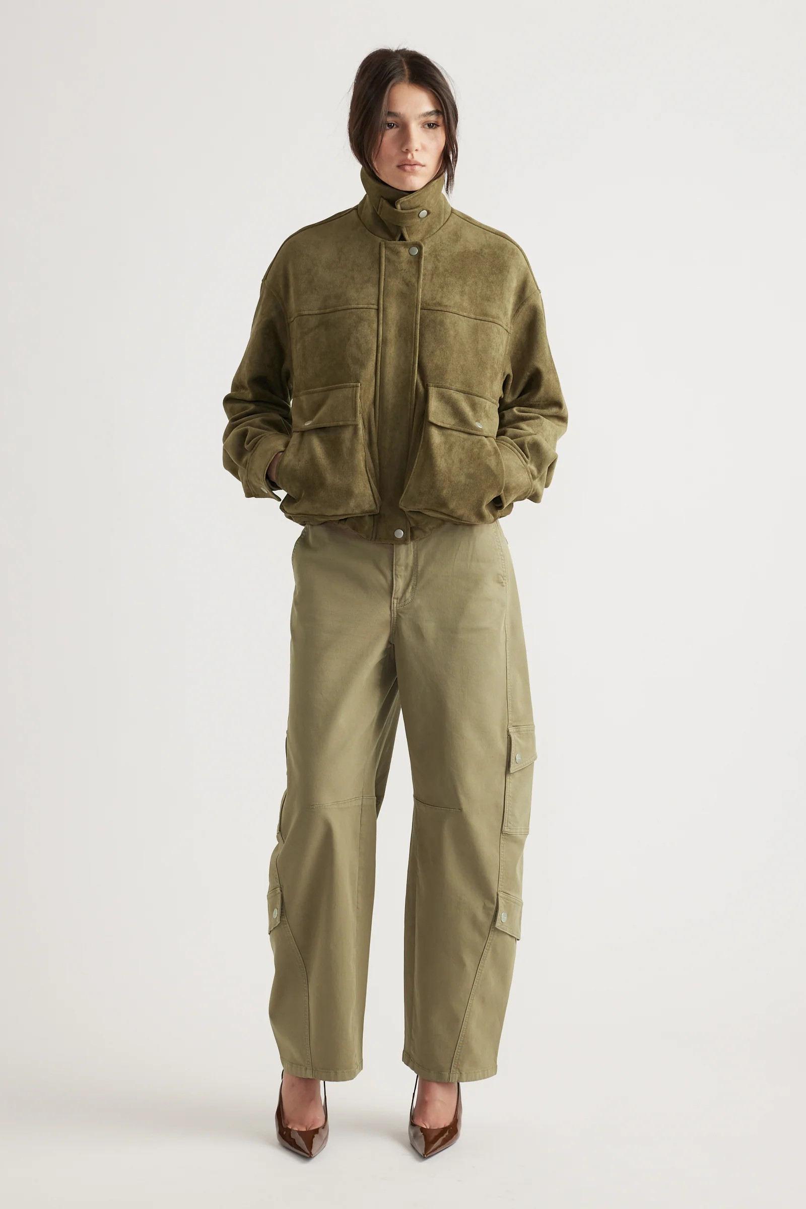 Georgie Faux Suede Jacket - Chartreuse | DECJUBA