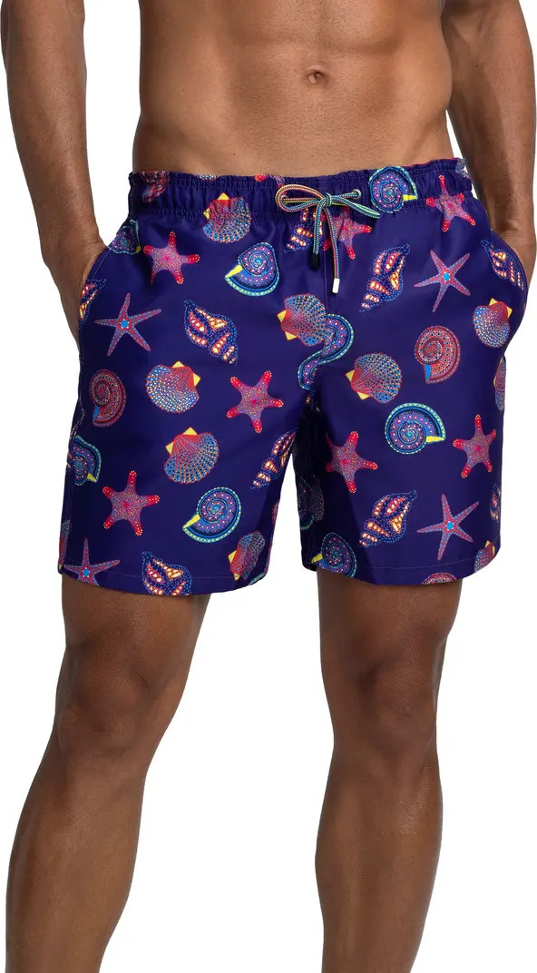Bugatchi Seashell Print Swim Trunks | Nordstrom | Nordstrom