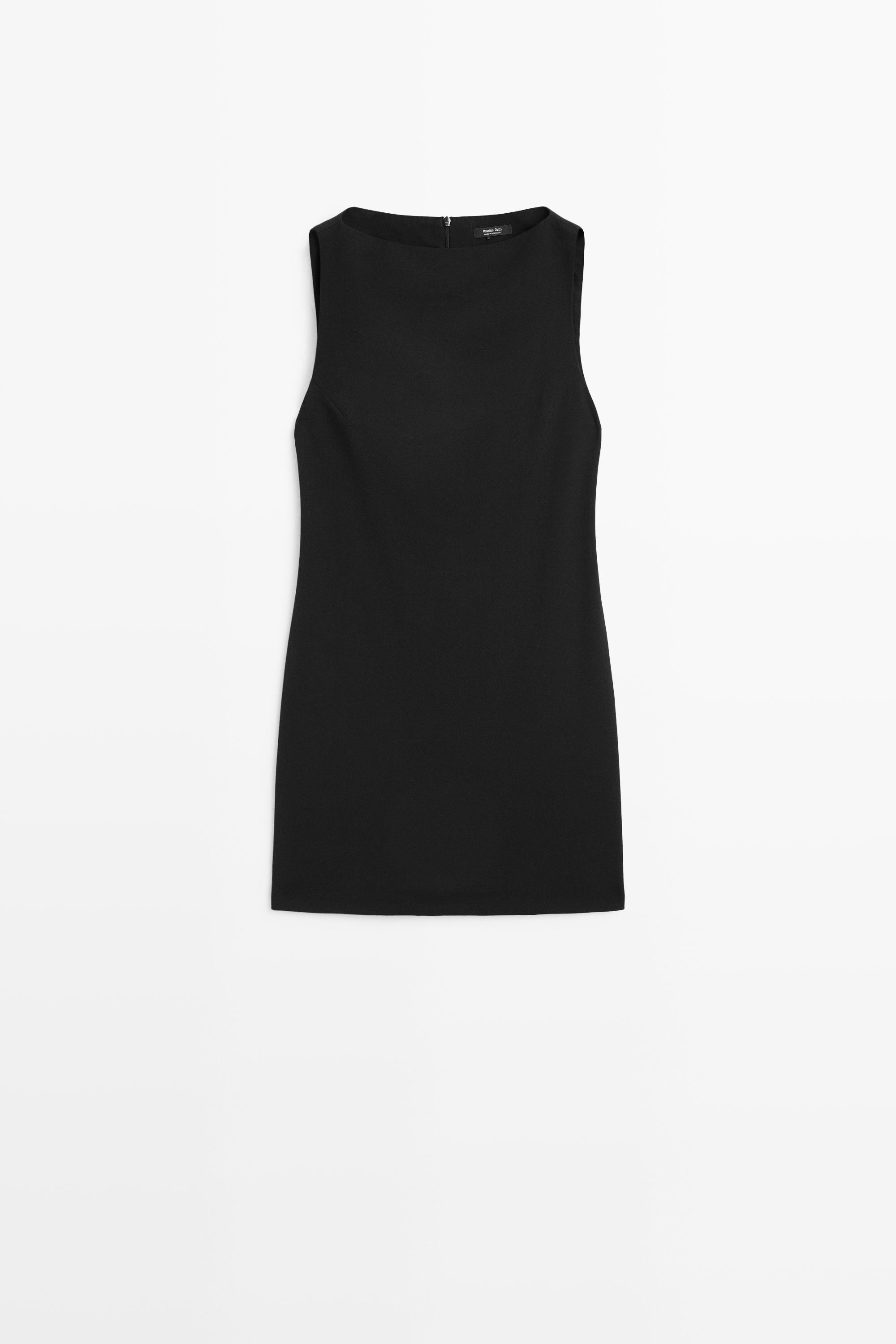 Boat neck mini dress | Massimo Dutti US