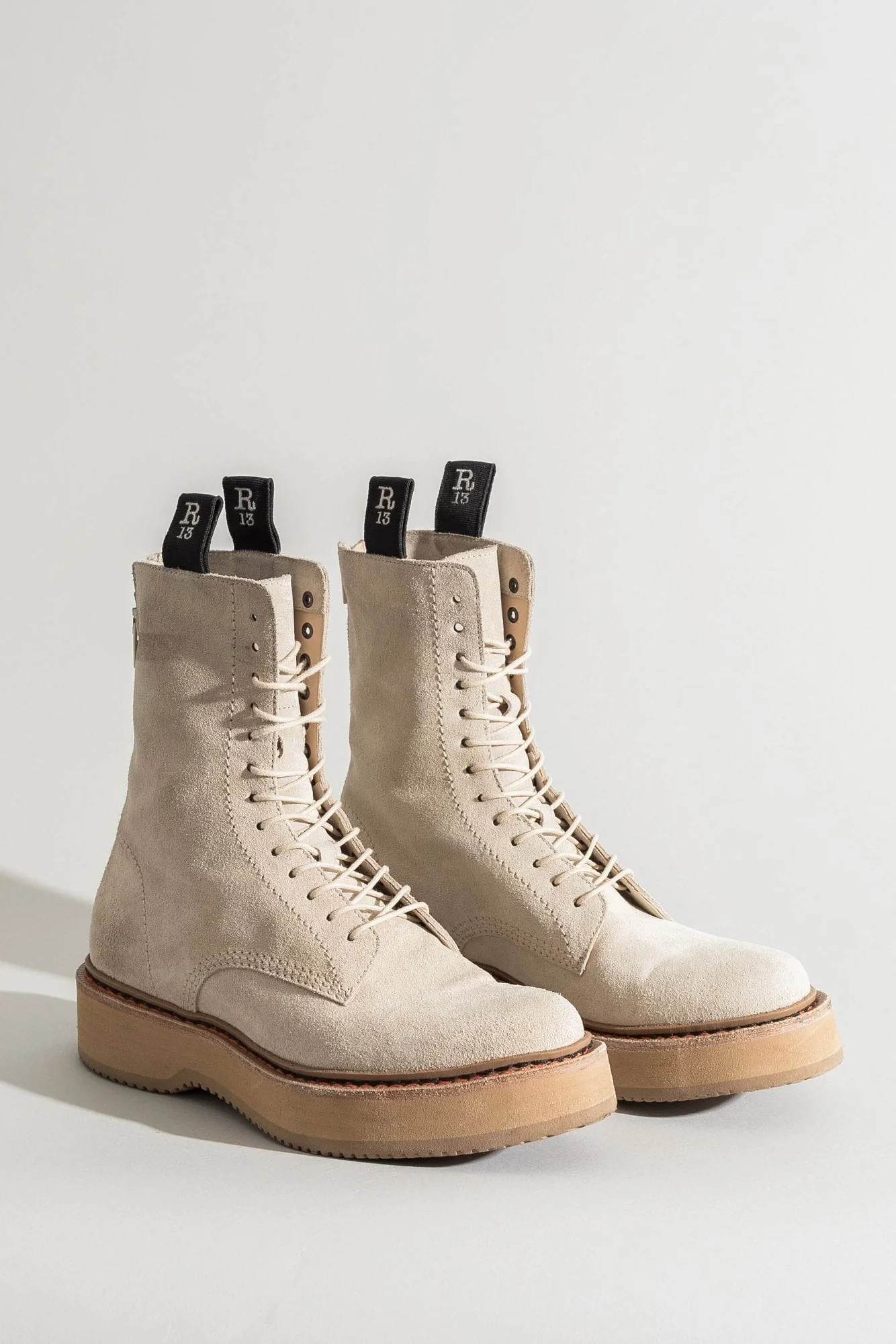 SINGLE STACK BOOT - KHAKI SUEDE | R13