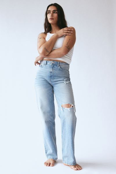 Wide Ultra High Jeans - Light denim blue - Ladies | H&M US | H&M (US + CA)