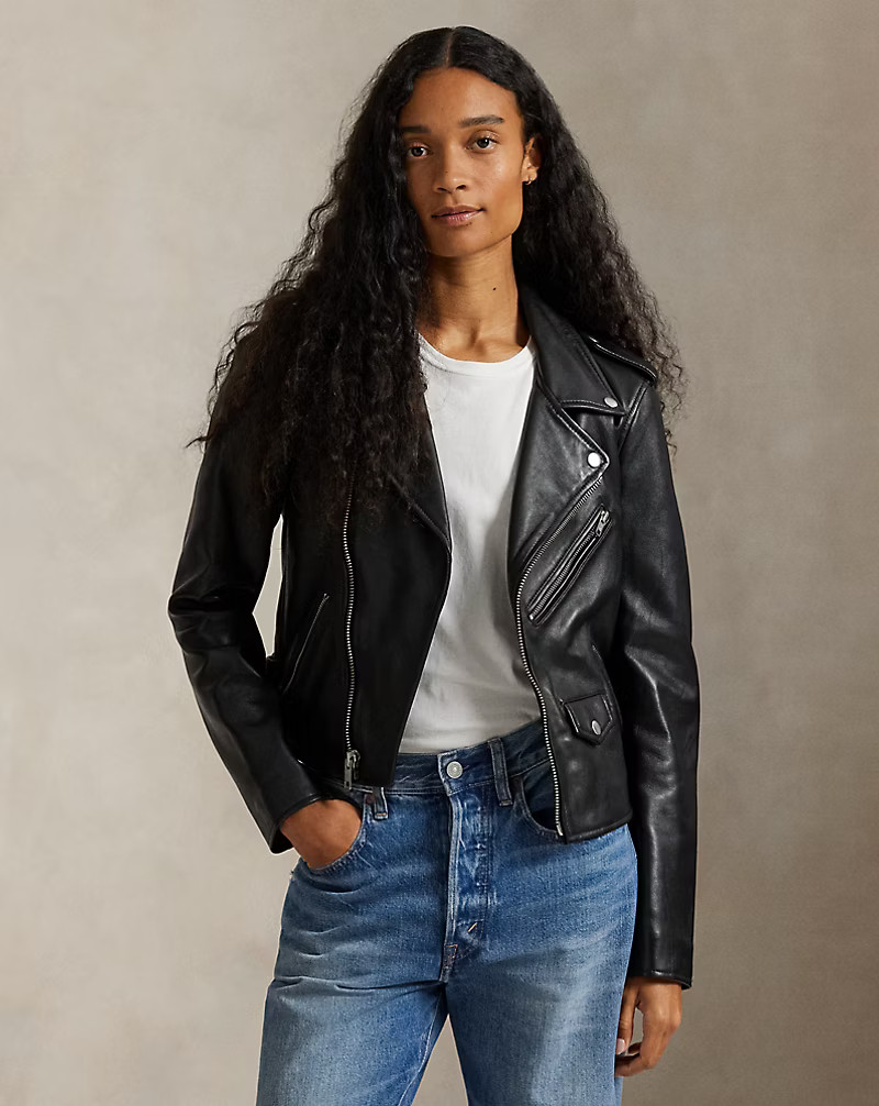 Sheepskin Leather Moto Jacket | Ralph Lauren (UK)