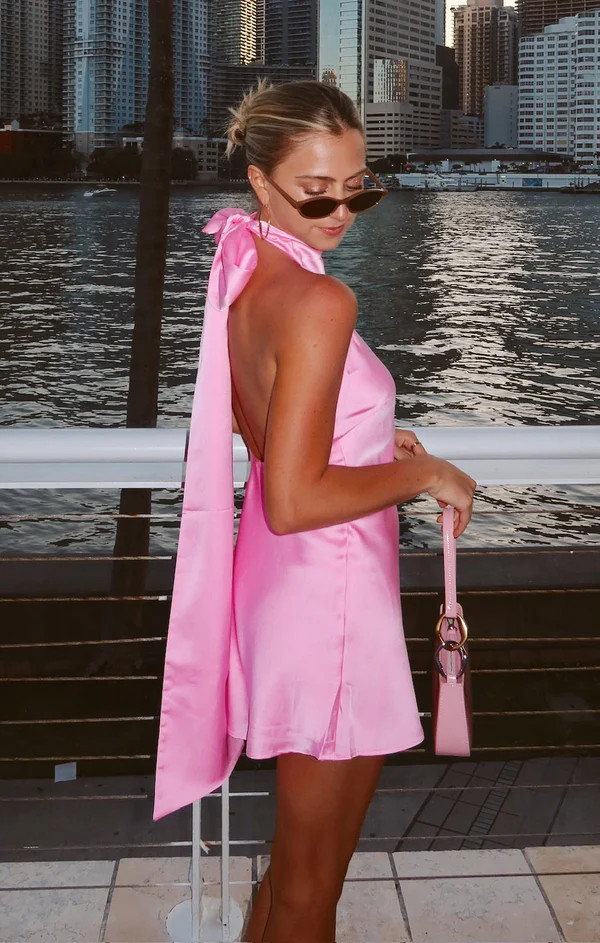 Lisa Mini Dress ~ Pink Luxe Satin | Show Me Your Mumu