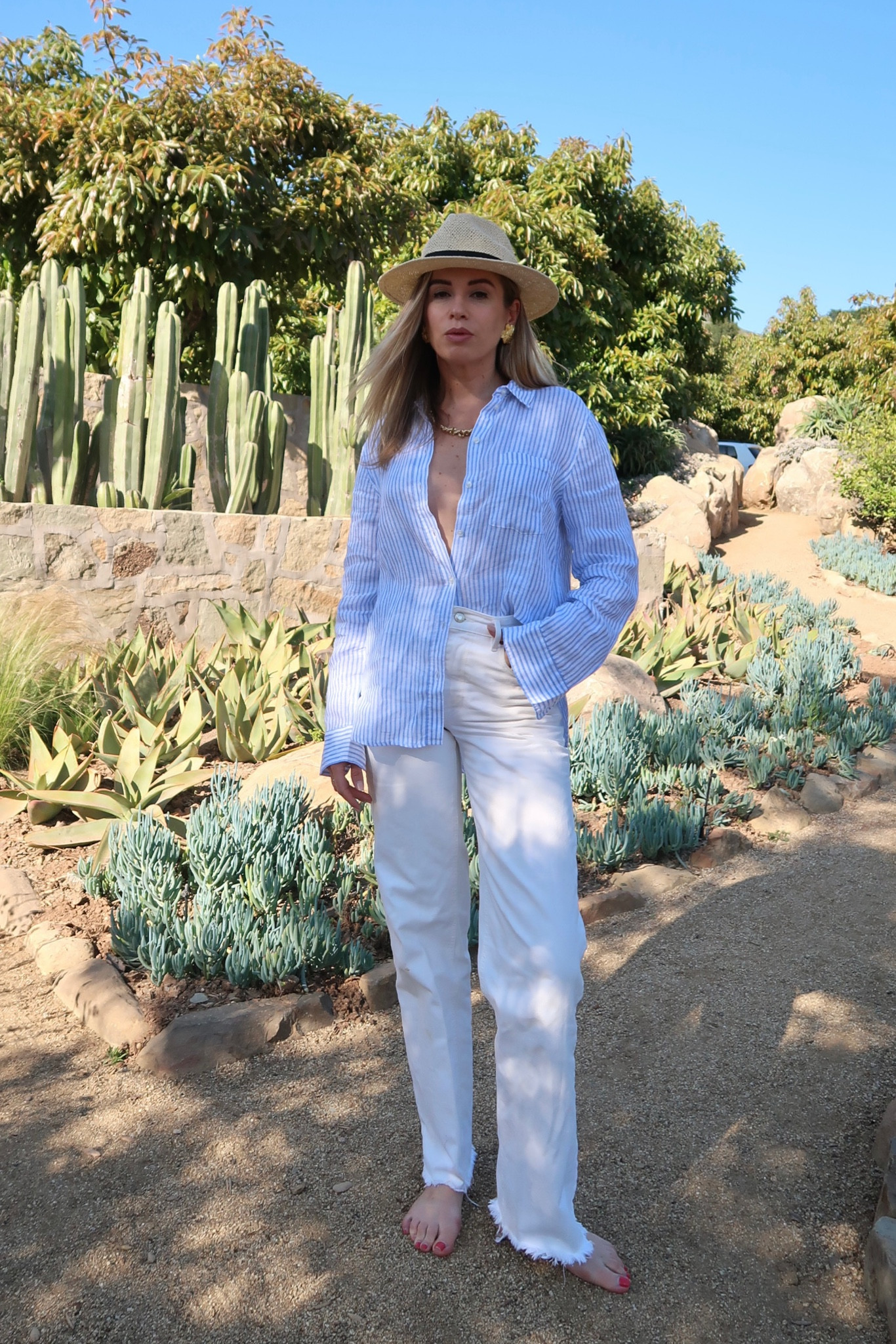 Blue striped linen shirt 

#LTKunder100 #LTKtravel #LTKSeasonal