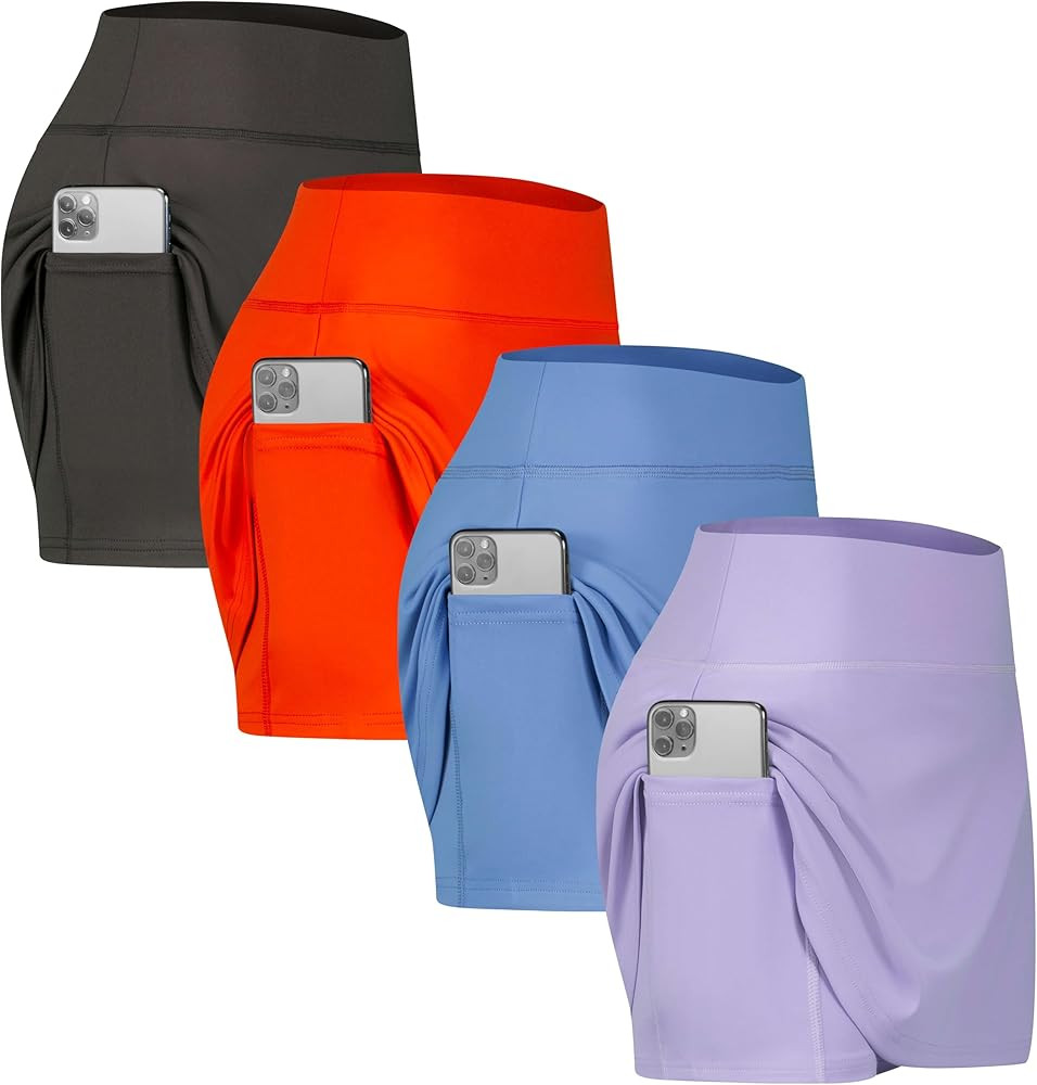 Real Essentials 4 Pack: Women's Active Skort Lightweight Comfy & Breathable Tennis Golf Skirt (Av... | Amazon (US)