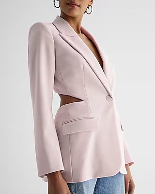 Peak Lapel One Button Waist Cutout Blazer | Express