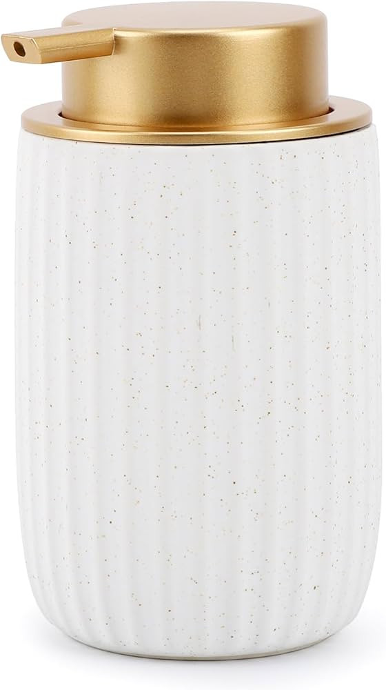 Segbeauty Ceramic Liquid Soap Dispenser, 10.8oz White Lotion Soap Dispenser with Golden Pump, 320... | Amazon (US)