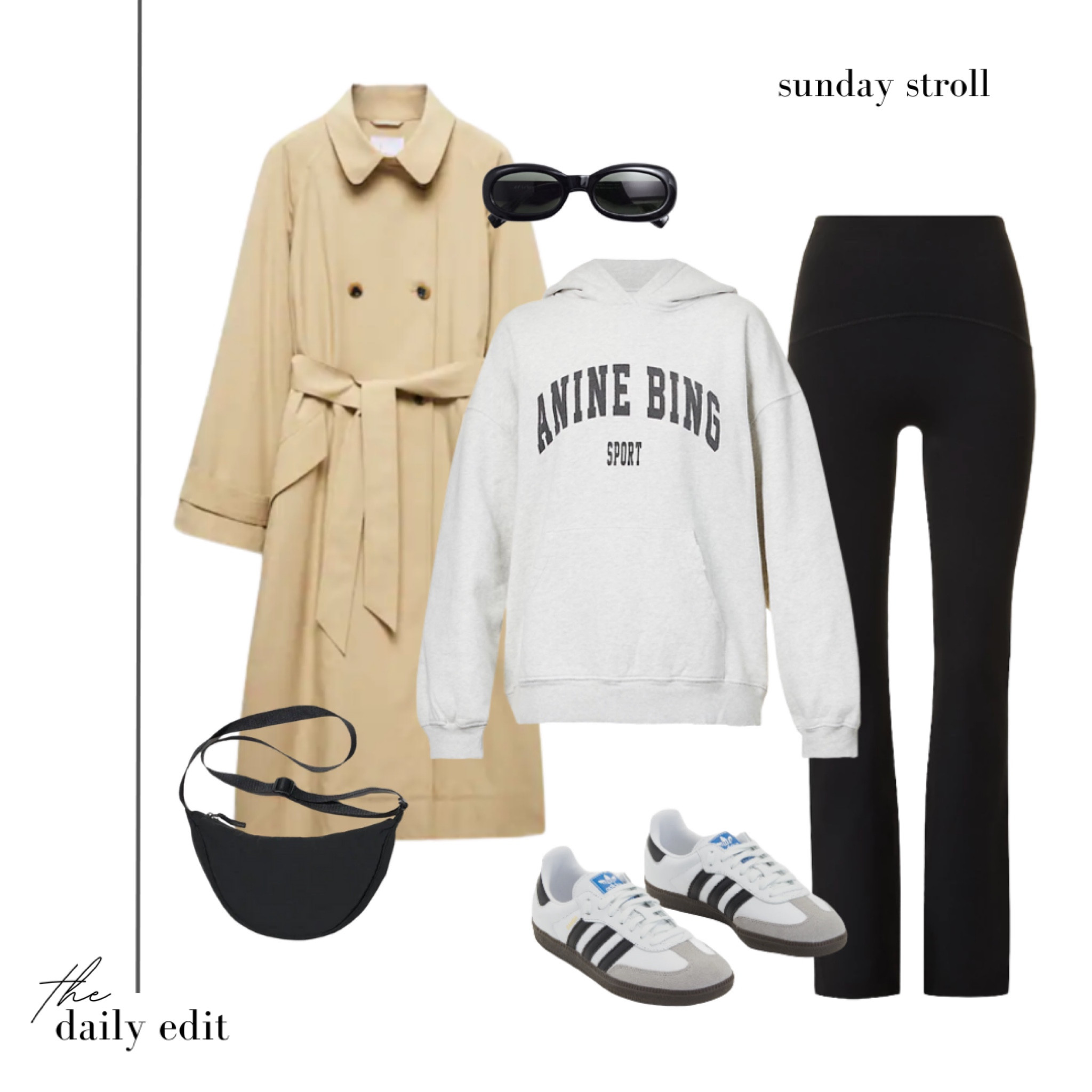 The perfect comfy & stylish outfit for a Sunday stroll 🚶🏼‍♀️

Autumn outfit, ootd inspiration, Spanx flared leggings, Anine Bing hoodie, grey sweatshirt, adidas samba trainers, Uniqlo bag, mango trench coat, Le Specs sunglasses, casual outfit, comfy outfit, transitional wardrobe, neutral style, casual smart, what to wear today, neutral wardrobe, the daily edit, easy outfits, capsule closet

#LTKstyletip #LTKSeasonal #LTKeurope
