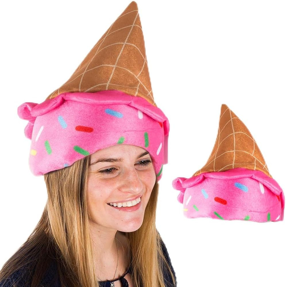 Tigerdoe Ice Cream Hat - Plush Strawberry Ice Cream Costume Hat - Novelty Hat for Children and Ad... | Amazon (US)