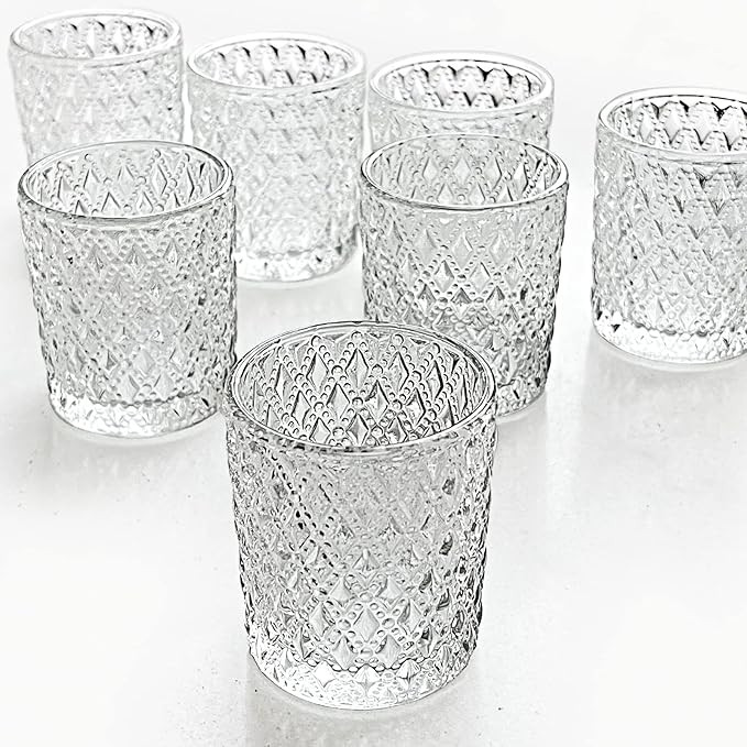 SHMILMH Clear Votive Candle Holders 24 PCS Bulk, Glass Tealight Candle Holders Candle Jar for Wed... | Amazon (US)