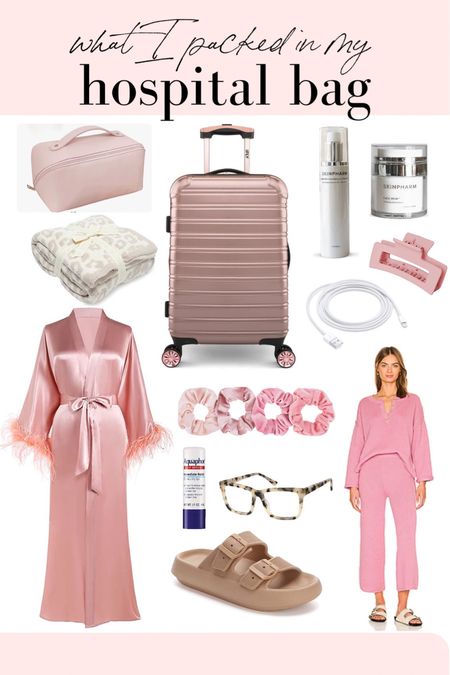 What I packed in my hospital bag 

Skinpharm 
Skincare 
Pink robe feather robe
Amazon 
Barefoot dreams 
Scrunchie 
Free people 

#LTKbump #LTKtravel #LTKbaby