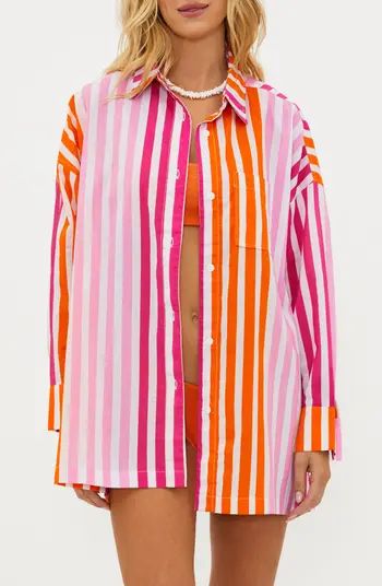 Beach Riot Alexa Stripe Long Sleeve Cover-Up Shirt | Nordstrom | Nordstrom