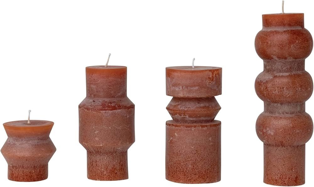 Creative Co-Op Unscented Totem Pillar, Spice Candles, 3" L x 3" W x 6" H, Orange | Amazon (US)