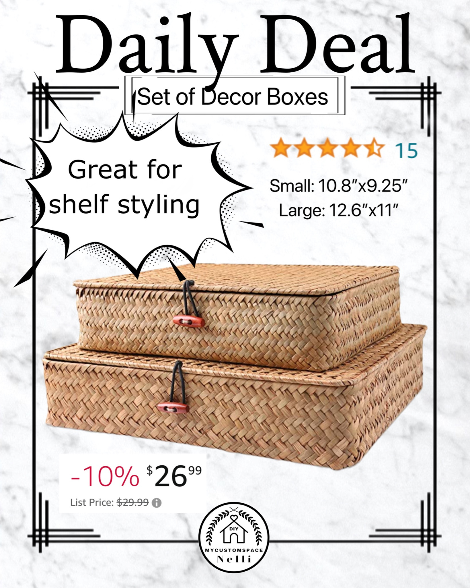 Decor Boxes. Set of 2

Shelf styling. Open shelves. Home decor. Livingroom. Baskets. Sale. Homefinds 

#LTKhome #LTKSale #LTKFind