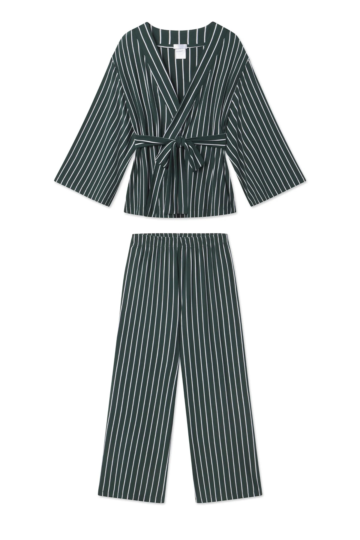 DreamModal Kimono Pajama Set in Conifer Stripe | Lake Pajamas