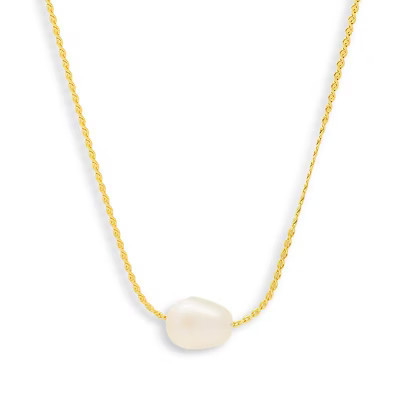 EVRY JEWELS WATERPROOF 18K Gold Plated Stainless Steel Pearl Pendant Necklace | Target