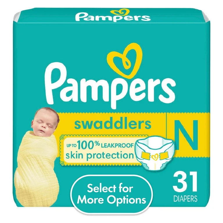 Pampers Swaddlers Baby Diapers Size Newborn, 31 Count (Select for More Options) - Walmart.com | Walmart (US)