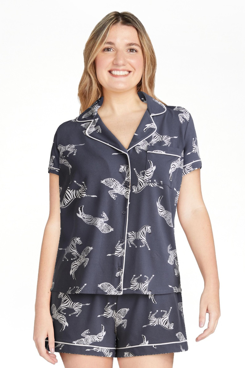 Joypsun Women's Dreamy Soft Collection Notch Collar Top and Shorts Pajama Set, 2-Piece, Sizes XS-... | Walmart (US)