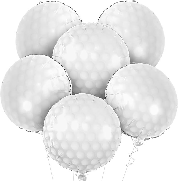 KatchOn White Foil Golf Balloons - 18 Inch | Golf Ball Balloons for Hole in One Birthday Party De... | Amazon (US)