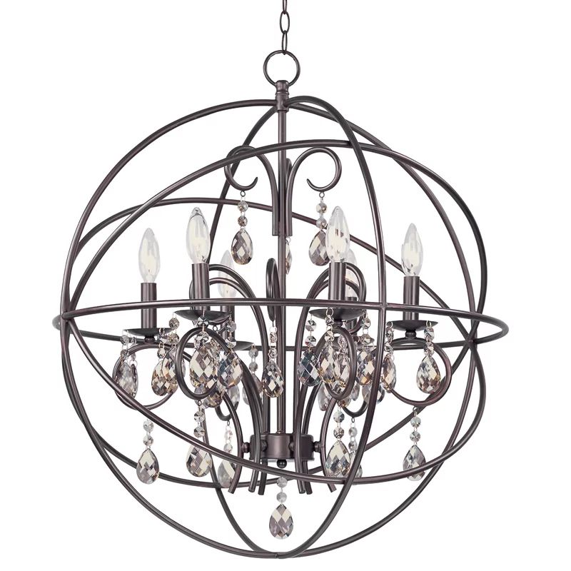 Kling 6 - Light Unique / Statement Globe Chandelier with Crystal Accents | Wayfair North America