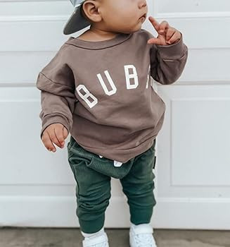 Toddler Baby Boy Girl Clothes Funny Letter Sweatshirt Long Sleeve Shirt Sweater Baby Twins Fall W... | Amazon (US)