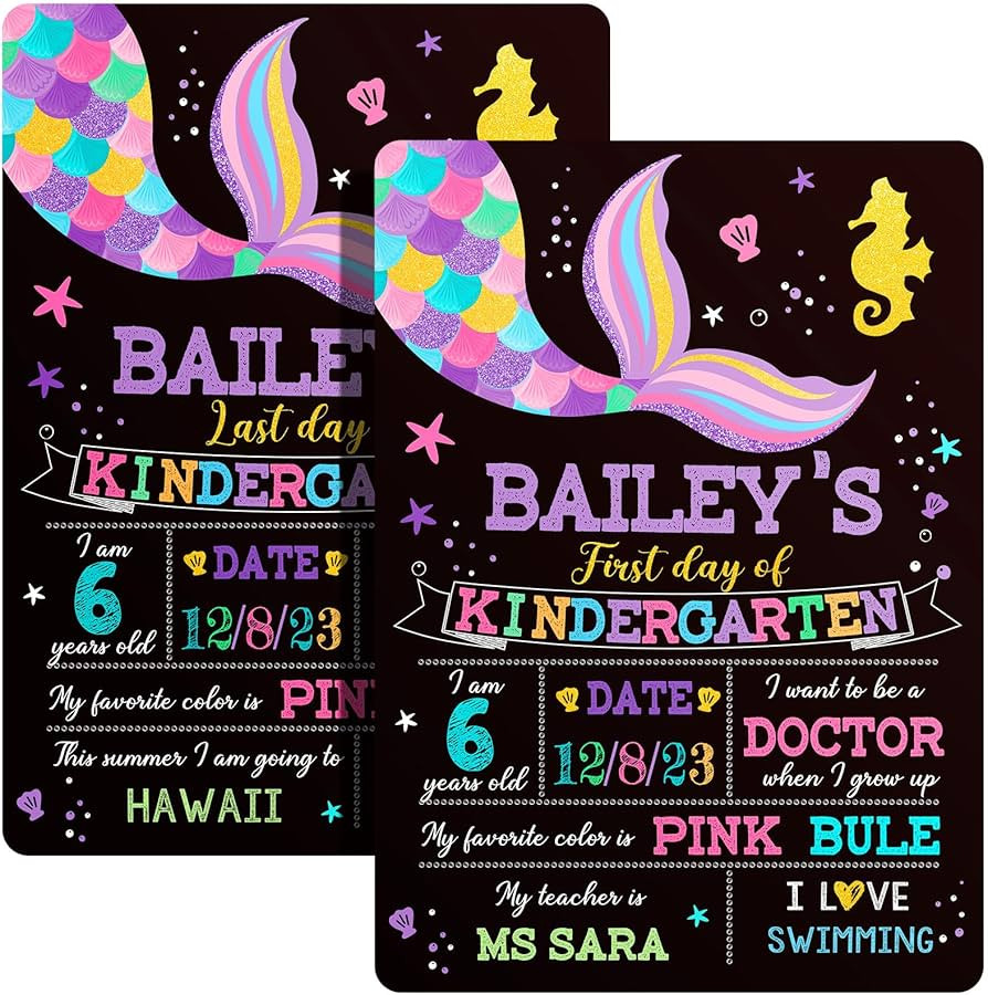 First Day and Last Day School Chalkboard Back to School Chalkboard Reusable Board Sign Double Sid... | Amazon (US)