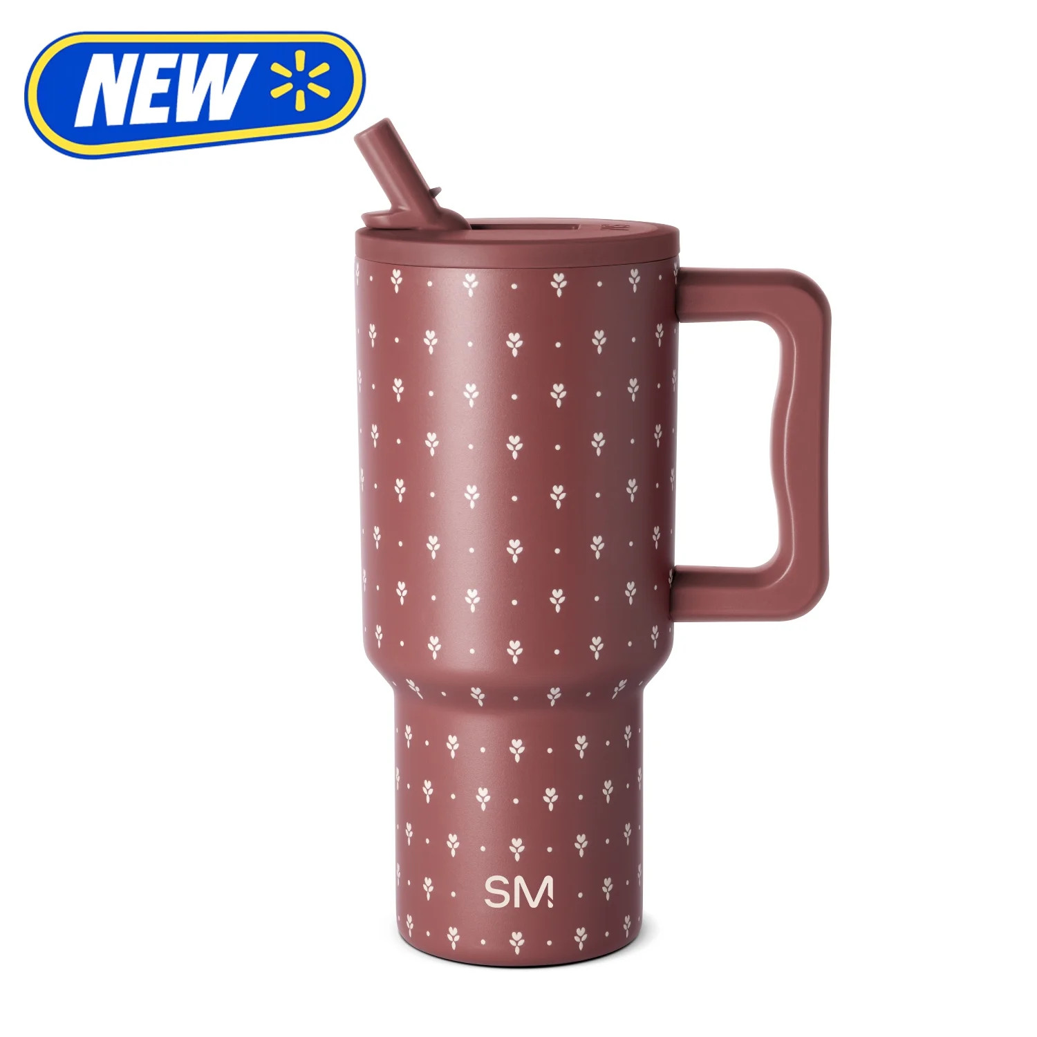 Simple Modern Trek Tumbler 30 oz Insulated Stainless Steel with Folding Straw Lid - Electric Lavender Leopard | Walmart (US)