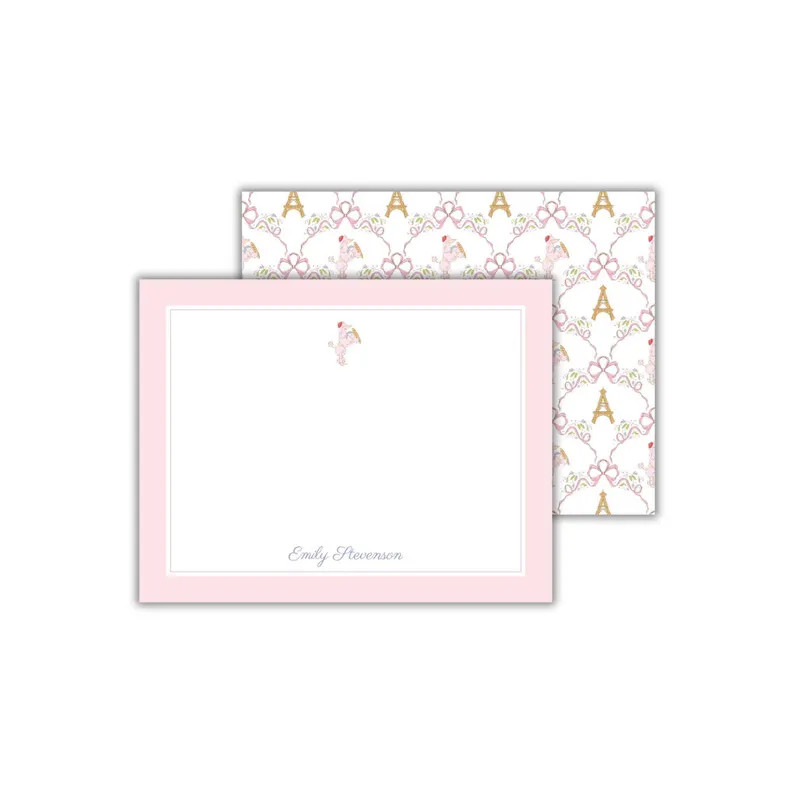 Personalized Pink French Poodle Notecards: Paris Stationery for Women, Girls | Etsy (US)